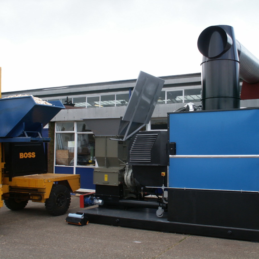 Ranheat industrial wood waste burner hogger loader configuration